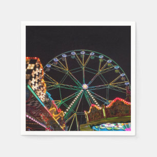 Funfair Ferris Wheel at Night Napkin