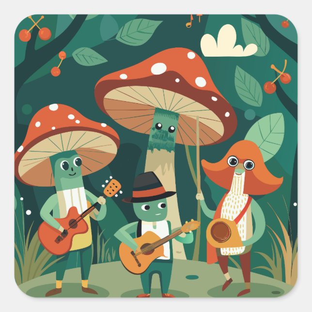 Funghi Funk Fest Square Sticker (Front)