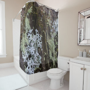 Fungi and Moss on a Tree in the Forest Shower Curtain