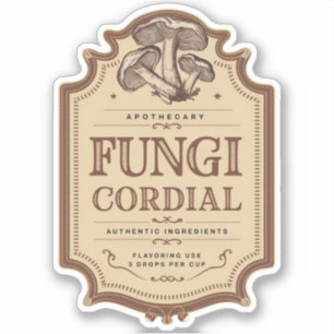 Fungi Cordial Label Sticker
