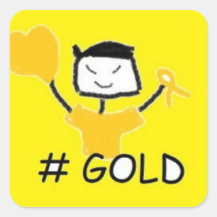Fungi #Gold Square Sticker