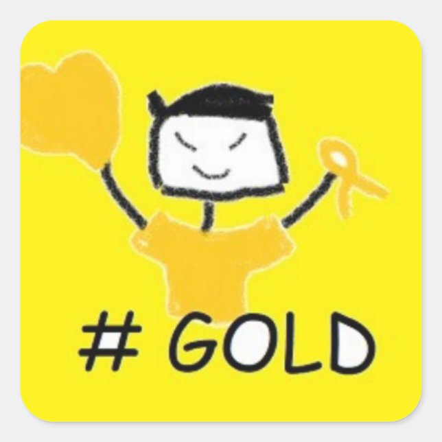 Fungi #Gold Square Sticker (Front)