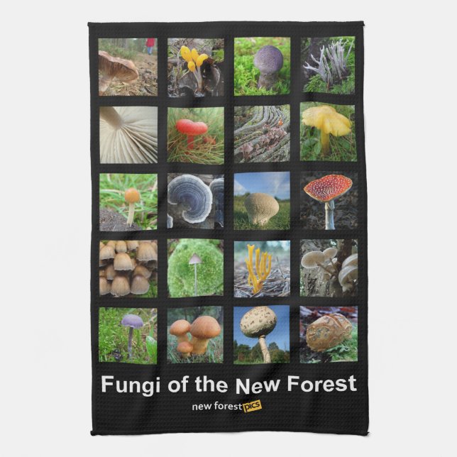 Fungi of the New Forest teatowel Tea Towel (Vertical)