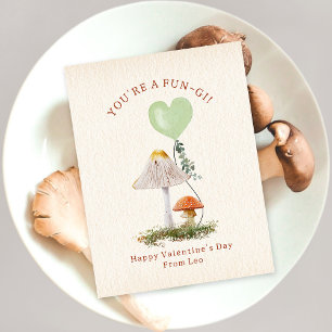 Fungi Pun Mushroom Classroom Valentine  Postcard