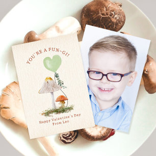 Fungi Pun Mushroom School Valentine Photo Card