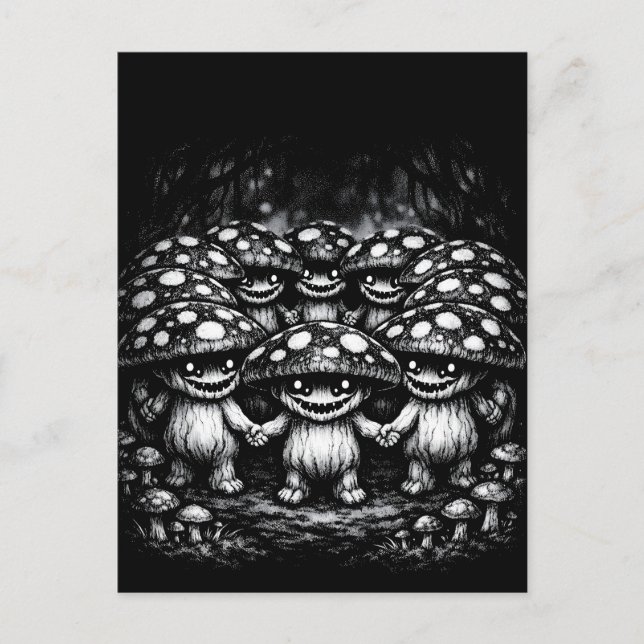 Fungus Folk •  Forest Creatures by BurnsInHell Postcard (Front)