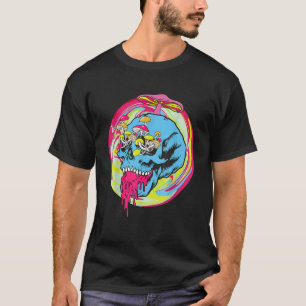 Fungus Magic Psilocybin Mushrooms Tie Dye Skull T-Shirt