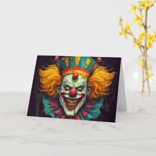 Funhouse Circus Sideshow Clown Happy Halloween Card