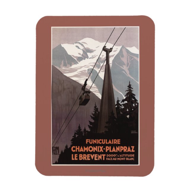 Funiculaire Le Brevent Cable Car Poster Magnet (Vertical)