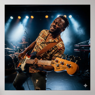 Funk Bass Player Poster