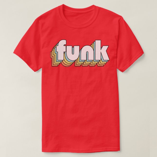 Funk Retro Rainbow Typography Faded Style 1 T-Shirt (Design Front)