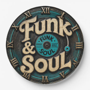 Funk & Soul Vinyl Record Vintage Retro Music Decor Paper Plate