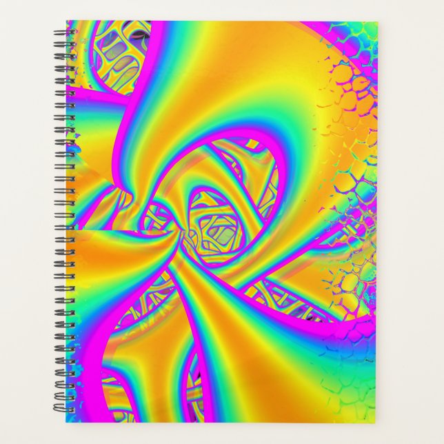 Funkidelic Dichoic Fused Glass Fractal Planner (Front)