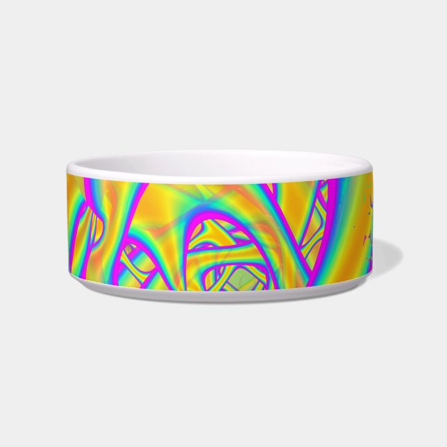 Funkidelic Dichroic Fused Glass Fractal Bowl (Front)