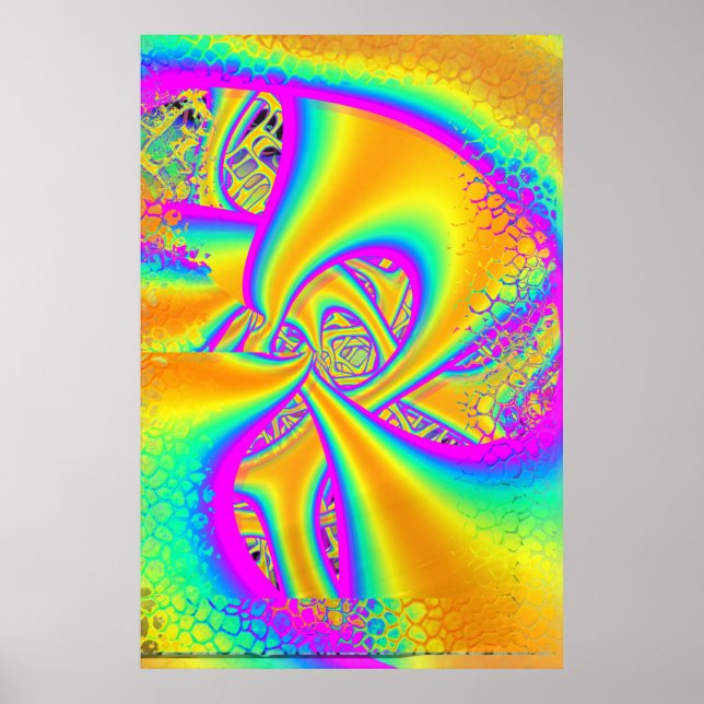 Funkidelic Dichroic Fused Glass Fractal Poster (Front)