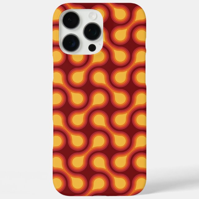 Funky 1970s Metaball Graphic Circle Barbell Reds Case-Mate iPhone Case (Back)
