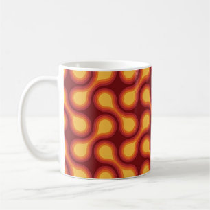 Funky 1970s Metaball Graphic Circle Barbell Reds Coffee Mug