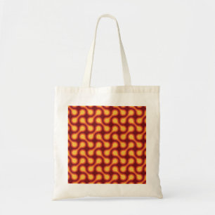 Funky 1970s Metaball Graphic Circle Barbell Reds Tote Bag