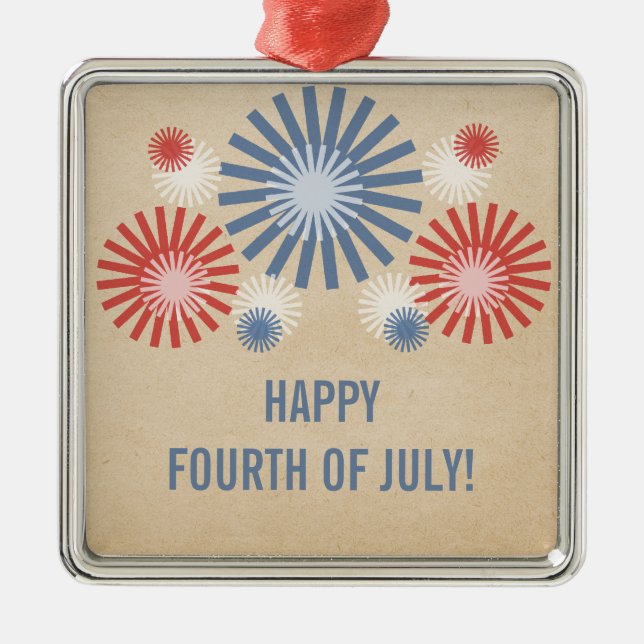 Funky 4th of July Fireworks Ornament (Front)