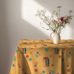 Funky 60s Tablecloth Colorful Pastel Dining Fun
