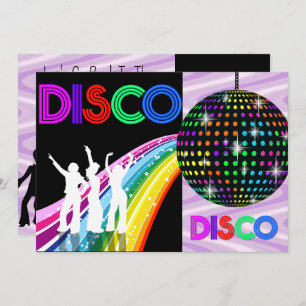 Funky 70's Theme Disco Birthday Party Invitation
