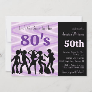 Funky 80's Theme Disco Birthday Party Invitation