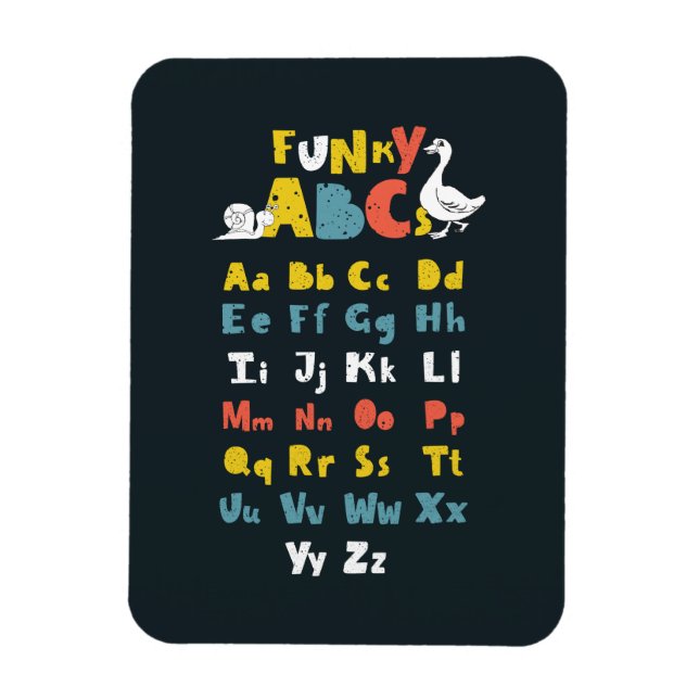 Funky ABC Early Learning ABC Learning ABC Art Magnet (Vertical)