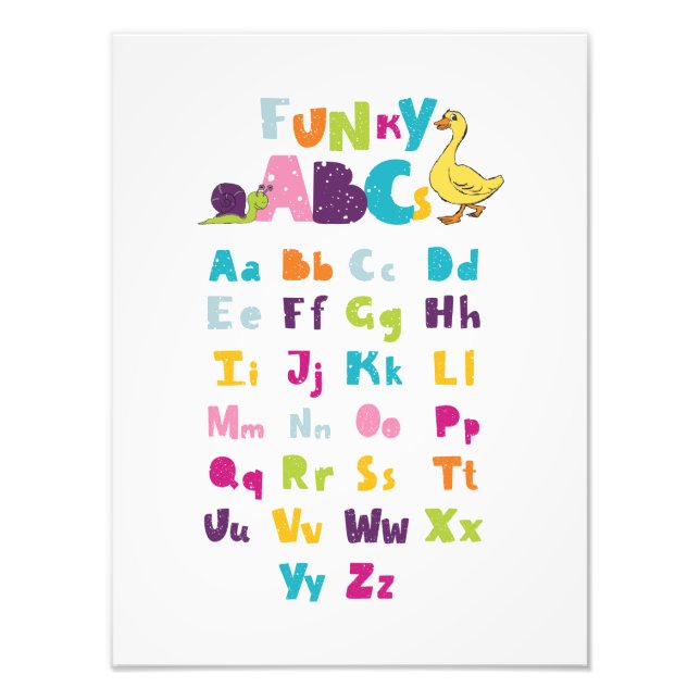 Funky ABC Early Learning ABC Learning ABC Art Photo Print (Front)