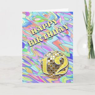 Funky abstract 12 birthday card