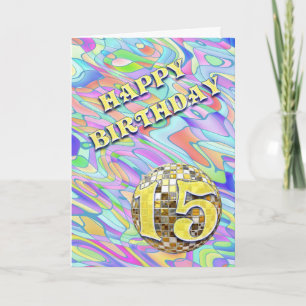 Funky abstract 15 birthday card