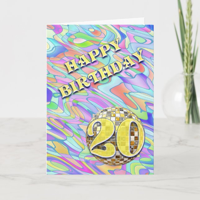 Funky abstract 20 birthday card (Front)