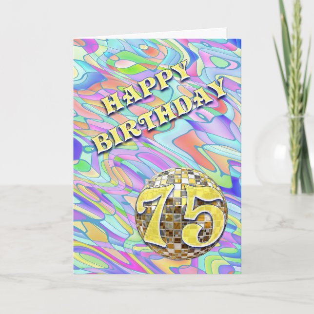 Funky abstract 75 birthday card (Front)