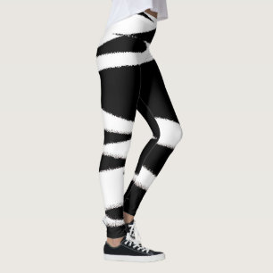 Funky Abstract Art Black White Leggings