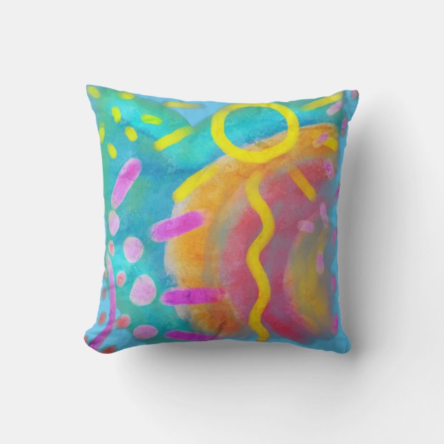 Funky Abstract Art Cushion (Front)