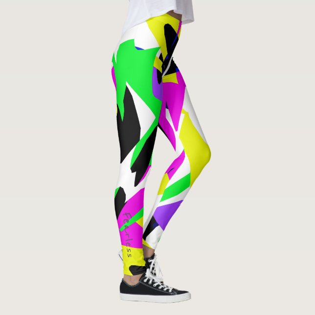 Funky Abstract Art Geometry Fearless Leggings (Right)