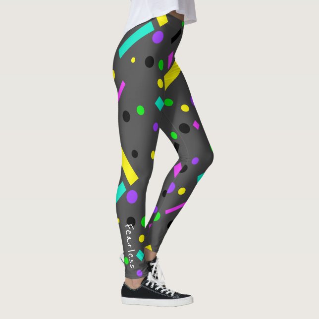 Funky Abstract Art Geometry Fearless Leggings (Right)
