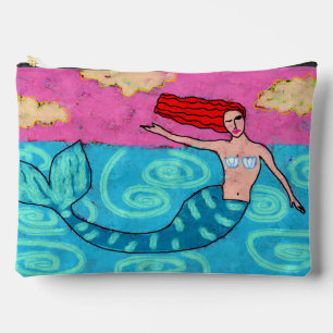 Funky Abstract Art Mermaid Accessory Pouch