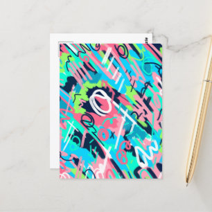 Funky Abstract Art Postcard
