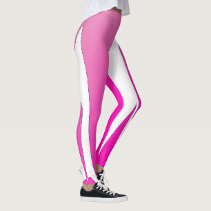 Funky Abstract Art Purple Pink White Leggings