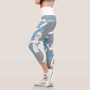 Funky Abstract Art Turquoise Add Name Anastasia Capri Leggings