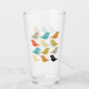 Funky Abstract Birds Mid Century Modern Glass