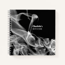 Funky Abstract Black White Smoke Flumes