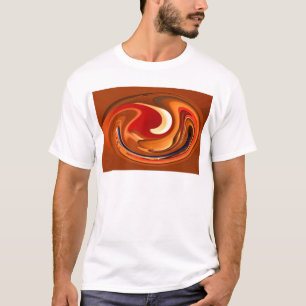 Funky Abstract Burnt Orange and Red Design T-Shirt