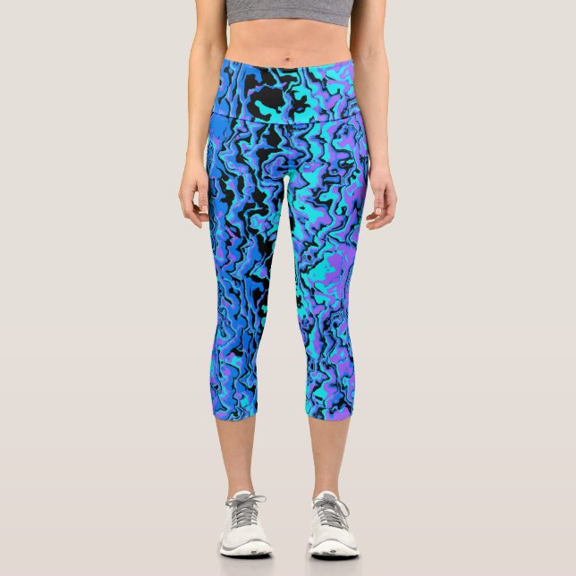 Funky Abstract  Capri Leggings (Front)