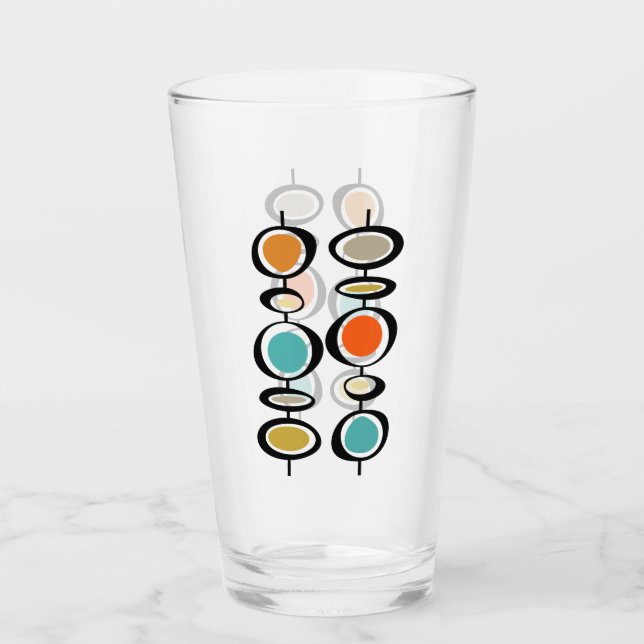 Funky Abstract Circles 1950s Mid Century Glass (Front)