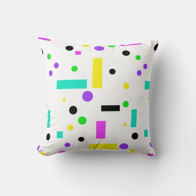 Funky Abstract Colourful Pattern Pillow Cushion (Front)