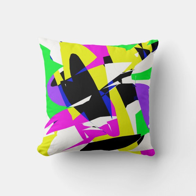 Funky Abstract Colourful Pattern Pillow Cushion (Front)