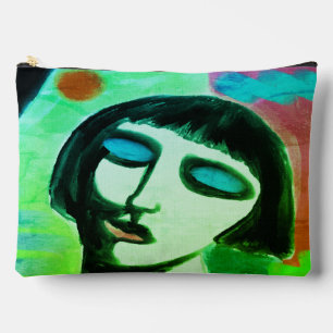 Funky Abstract Digital Art Accessory Pouch