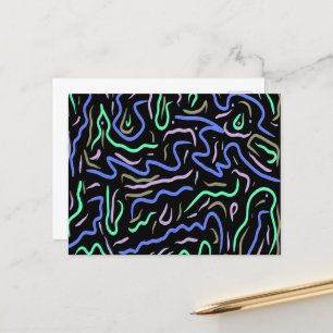 Funky Abstract Digital Art Postcard