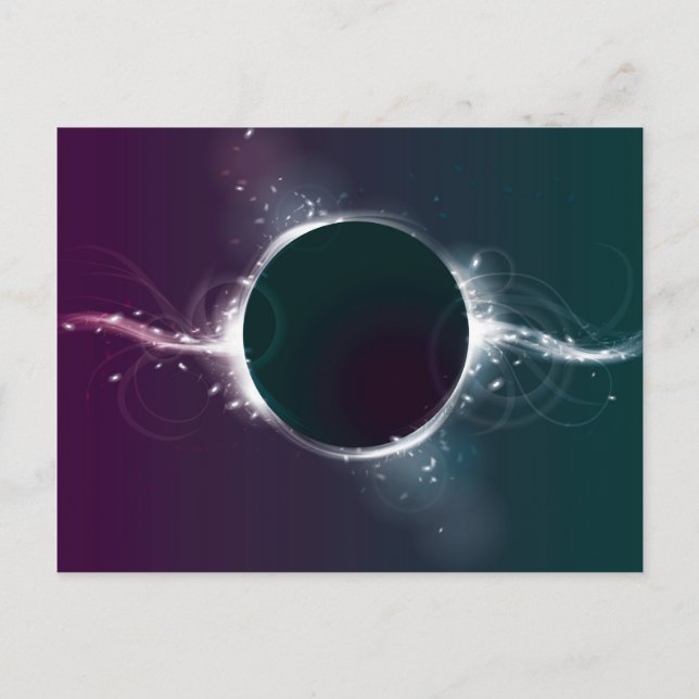 Funky abstract eclipse with swirls postcard (Front)